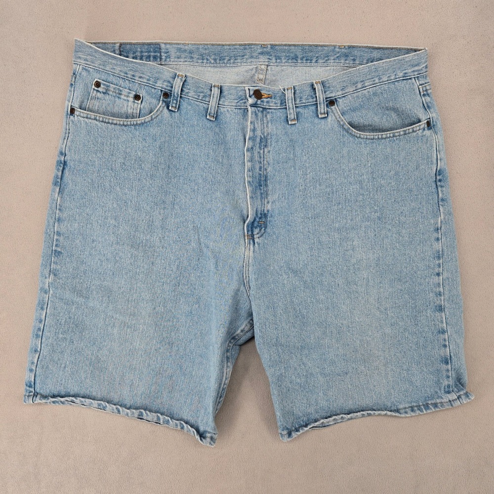 Wrangler Mens 44 Relaxed Fit 606NWLT Light Wash Denim Shorts Gorpcore Dad Core